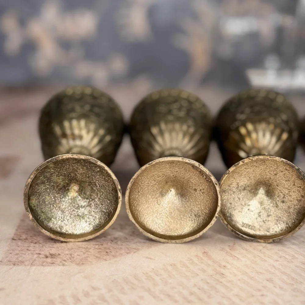 Set of 6 Vintage Silver Plated Goblets Ornate Floral Japan